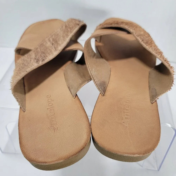 Antelope Stone Crisscross Yasmine Tan Leather Sandals Womens 7-7.5 Summer - Picture 5 of 8